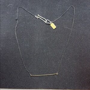 Betsy & Adam Mixed Metal Gold Bar, Silver Clasp, Gunmetal Chain Necklace